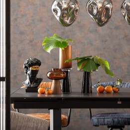 Bruine vaas van glas en hout - Aards - Kare Design