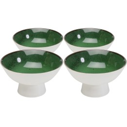 Groen en wit porseleinen kommen set van 4 - Colorino - Kare Design