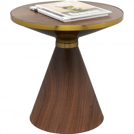 Bijzettafel Cono Ø50cm walnoot Kare Design