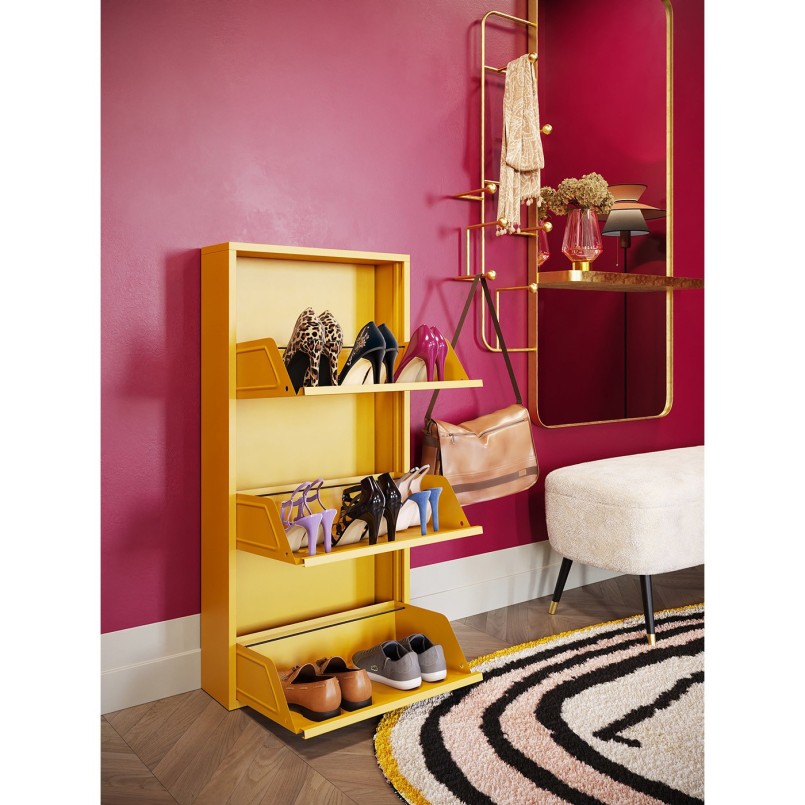 Shoe Container Caruso yellow 3 drawers Kare Design