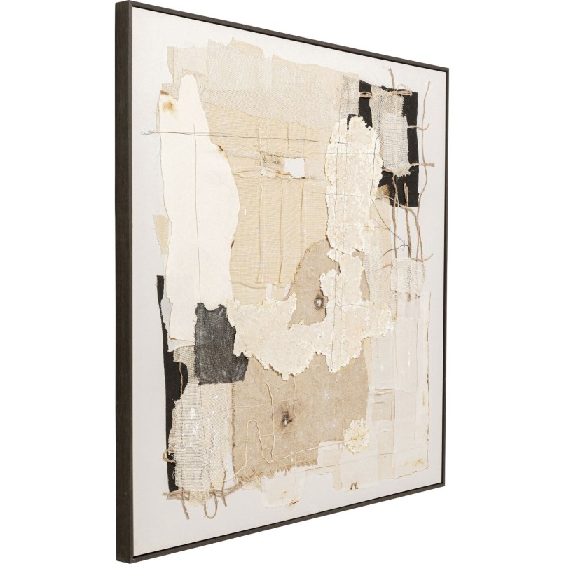 Abstract beige textured square - Arty Collage - Kare Design