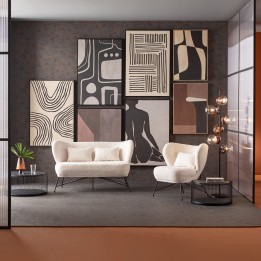 Zwart hout en stalen salontafels - Wire Double - Kare Design