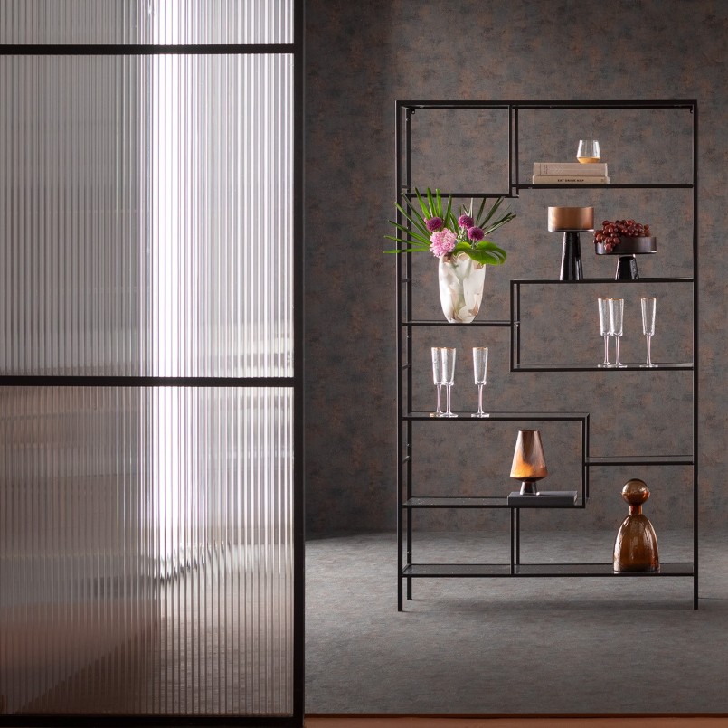 Glazen vaas met bruine structuur - Earthy - Kare Design
