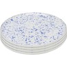 Witte steengoed borden met blauwe stippen, set van 4 - Partito Sprinkles - Kare Design