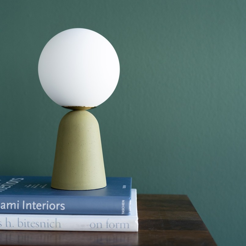 White glass and green cement lamp - Bollie - Kare Design