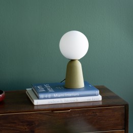 White glass and green cement lamp - Bollie - Kare Design