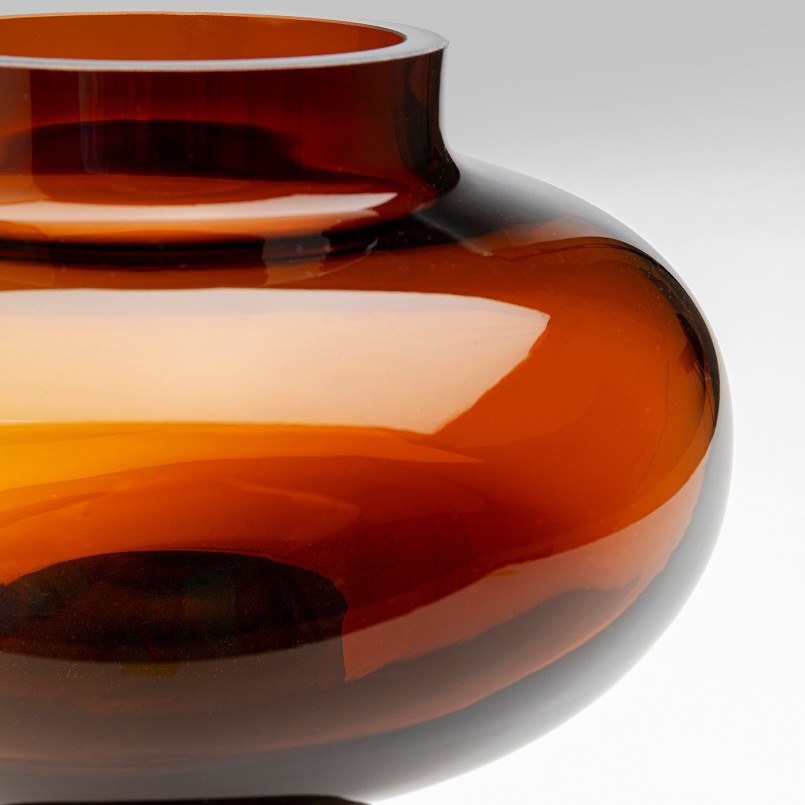 Bruine vaas van glas en hout - Aards - Kare Design