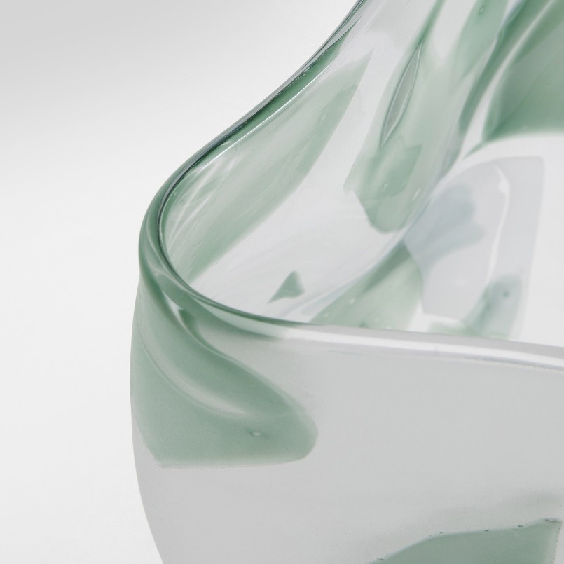 Groene en witte glazen vaas - Galicië - Kare Design