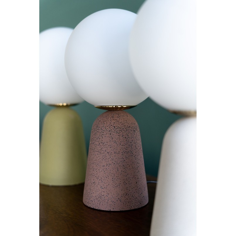 White glass and red cement lamp - Bollie - Kare Design