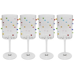 Veelkleurige 3D wijnglazen - Party Dots - Kare Design