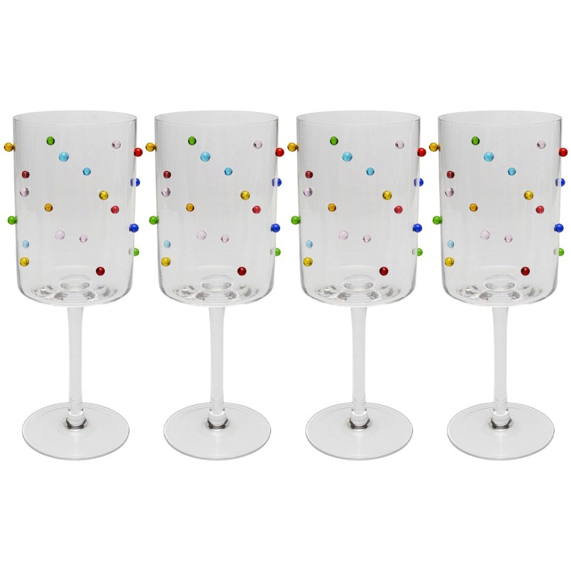 Multicolored 3D wine glasses - Party Dots - Kare Design