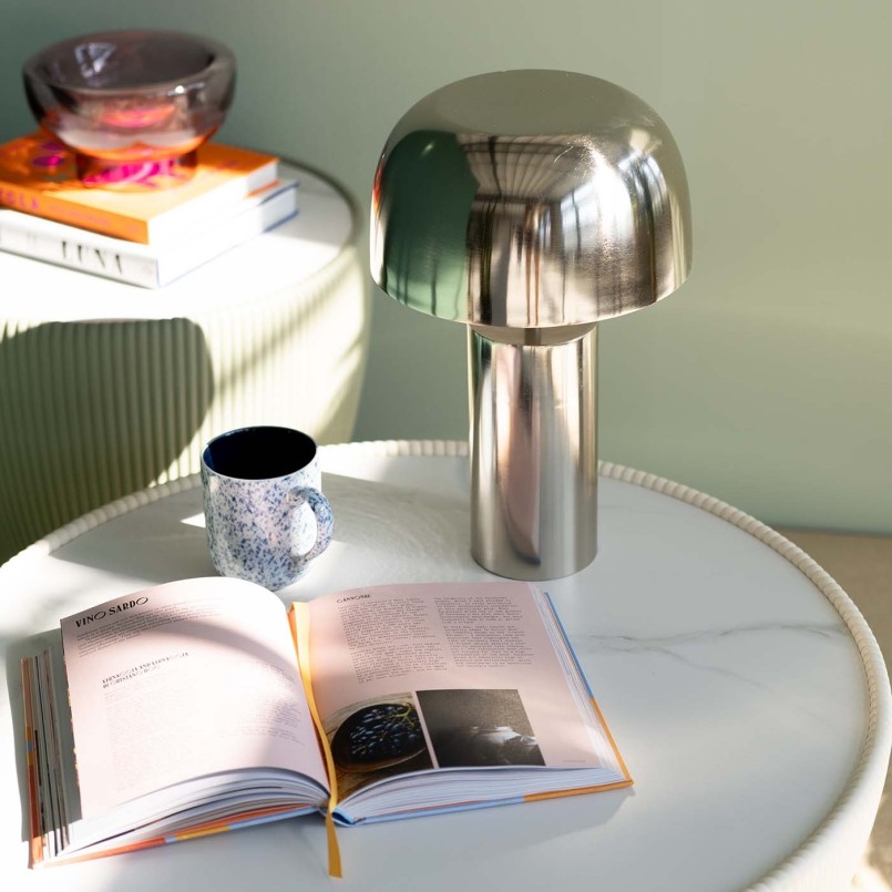 Retro tafellamp in chroom - Loungy - Kare Design