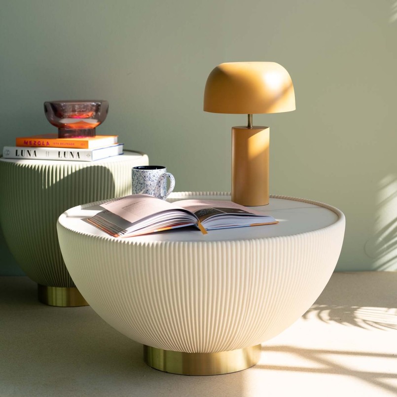 White marble effect round coffee table - Vegas - Kare Design