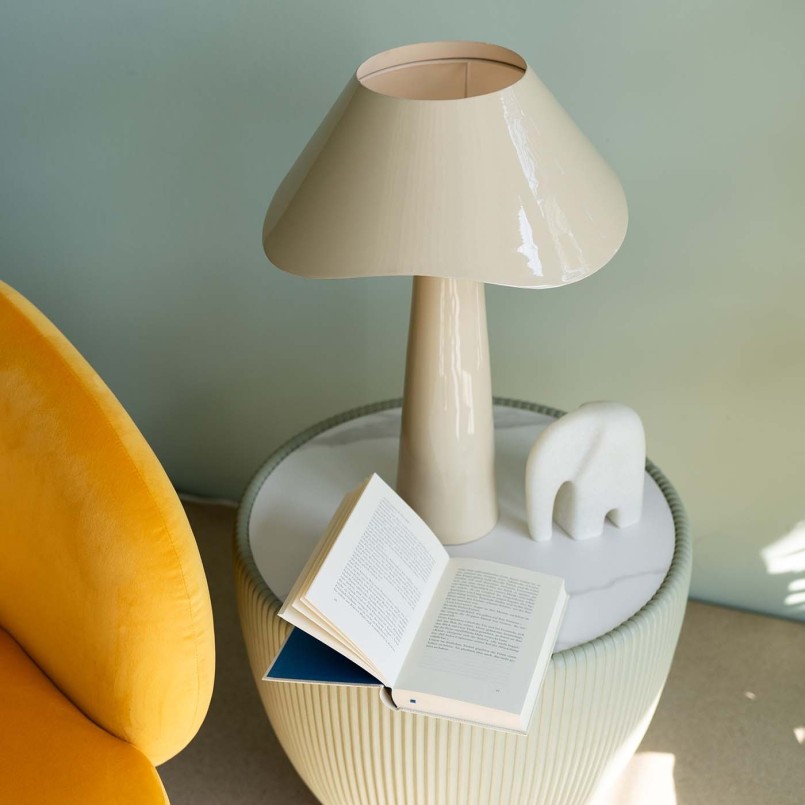 Cream retro lamp in steel - Cloudy Round - Kare Design