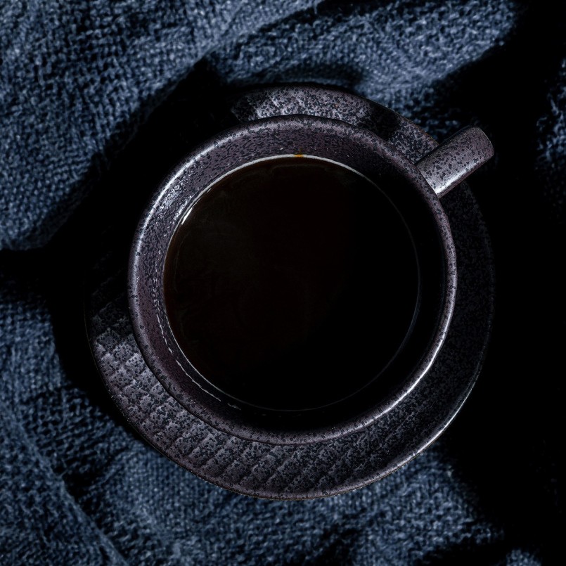 Grey ceramic coffee cup and saucer - Diva - Kare Design