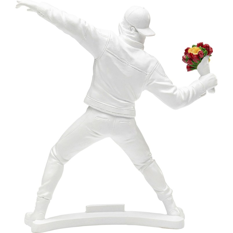 Figurine décorative Street Art Bouquet blanc 27cm