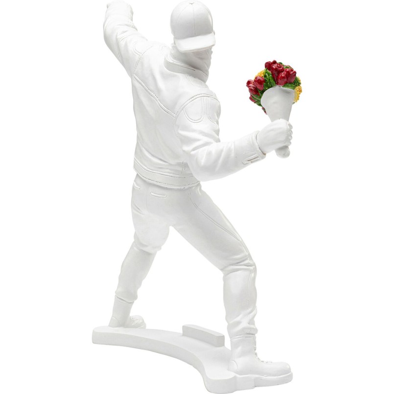 Figurine décorative Street Art Bouquet blanc 27cm