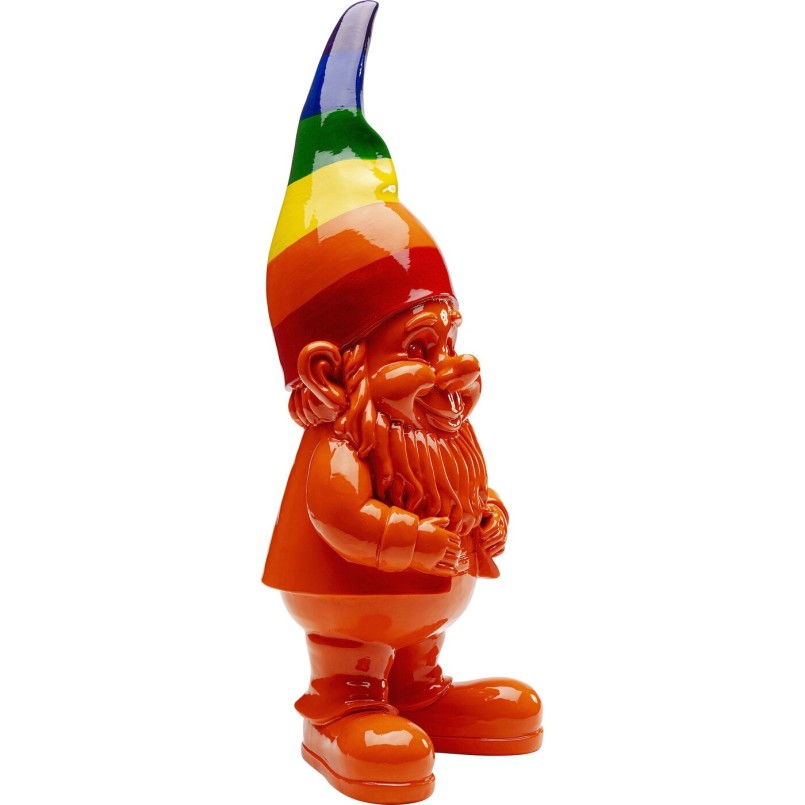 Figurine décorative Gnome Standing Rainbow orange
