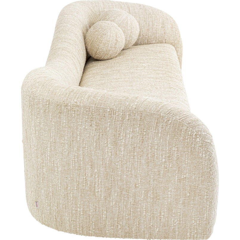 3-seater sofa in cream and beige woven fabric - Livia - Kare Design