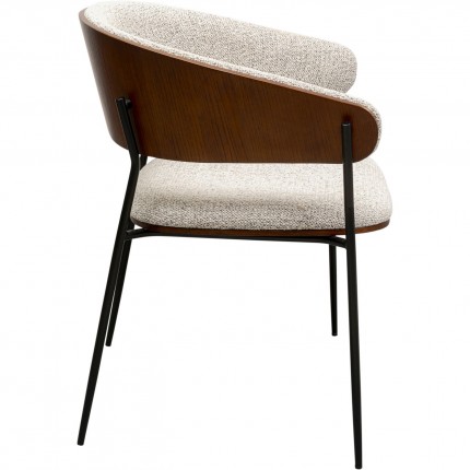 Chair with armrests Cindy walnut Kare Design