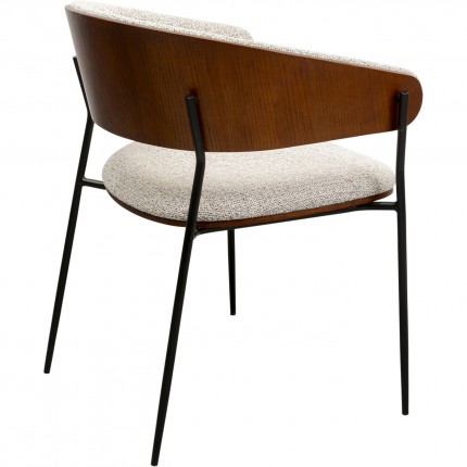 Chair with armrests Cindy walnut Kare Design