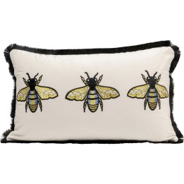 Coussin Bees blanc 50x30cm