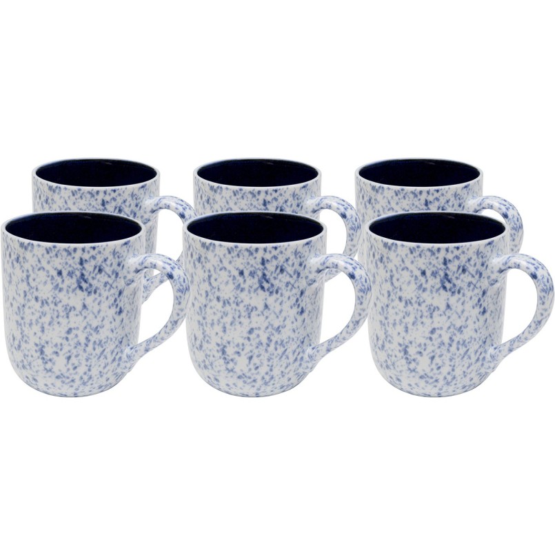 White stoneware mugs with blue speckles - Partito Sprinkles - Kare Design