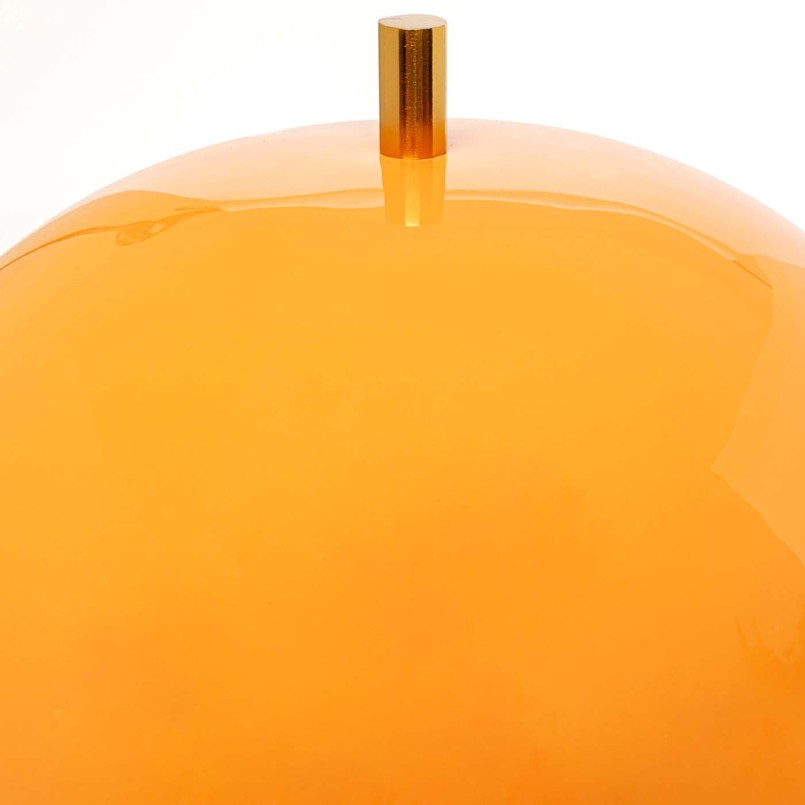 Retro lamp in oranje staal en wit marmer - Lia - Kare Design