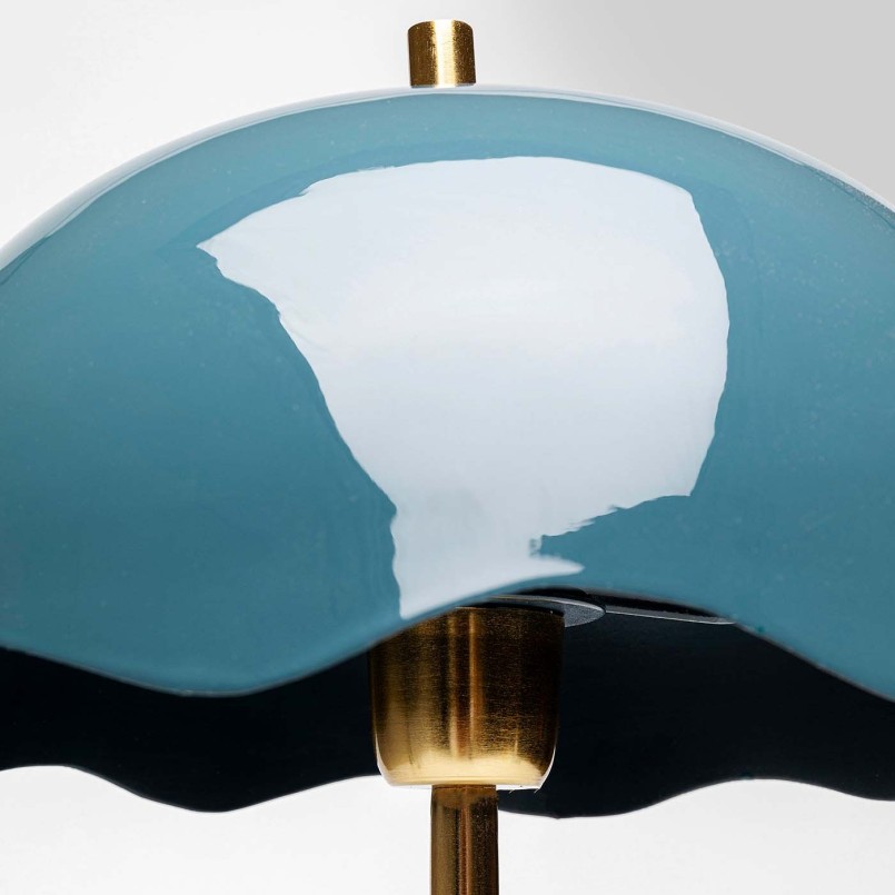 Retro lamp van blauw staal en wit marmer - Lia - Kare Design