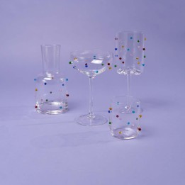 Glass decanter with multicolored 3D beads - Party Dots - Kare Design