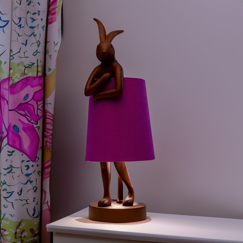 Konijnenlamp bordeaux en violet - Dier - Kare Design