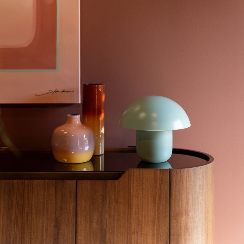 Retro blauwe stalen paddestoel lamp - Paddestoel - Kare Design