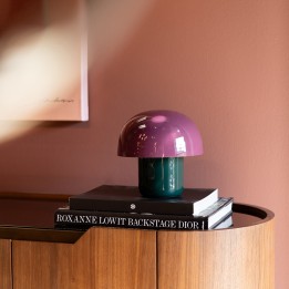Paddenstoel lamp in paars en groen staal - Mushroom Duo - Kare Design