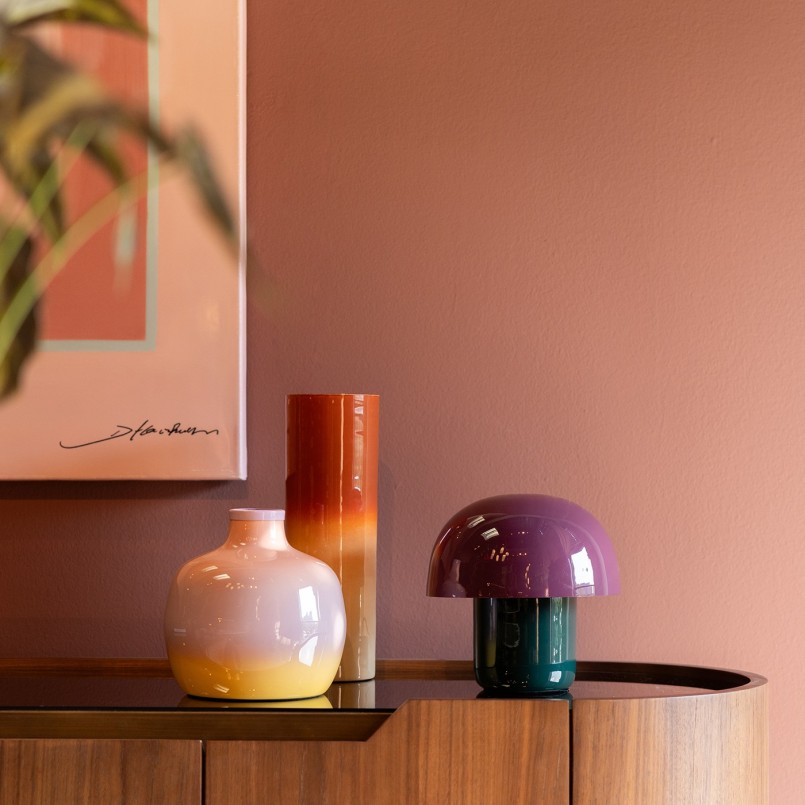 Mushroom lamp in purple and green steel - Mushroom Duo - Kare Design