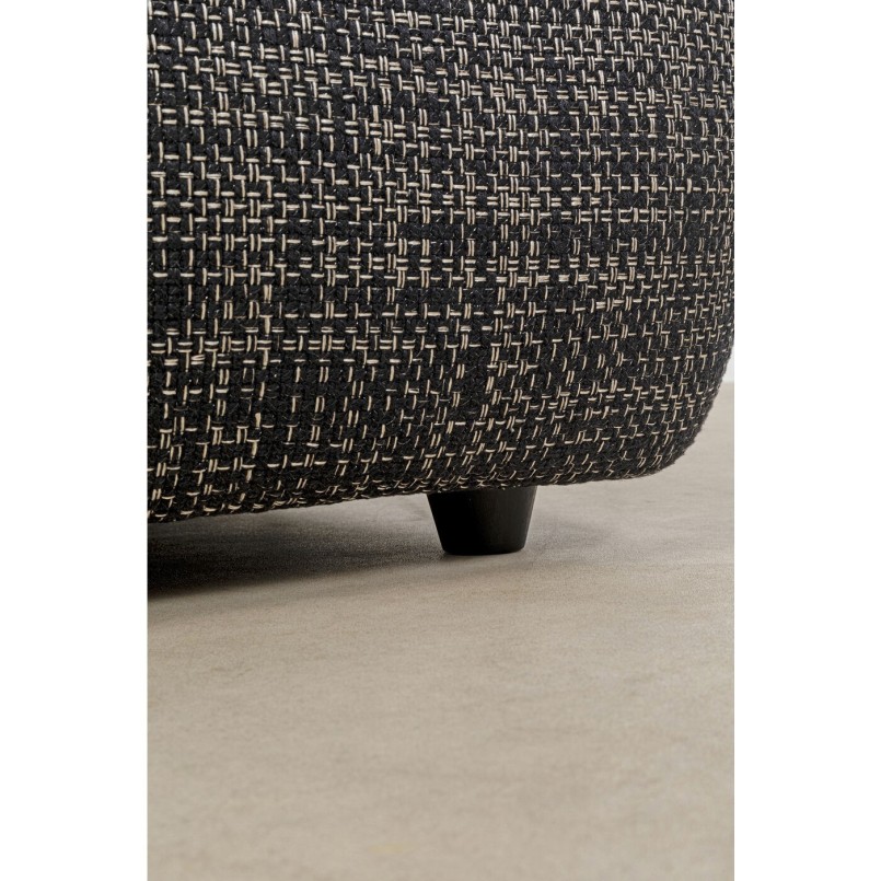 Zwart-witte stoffen hoekbank links - Bow - Kare Design