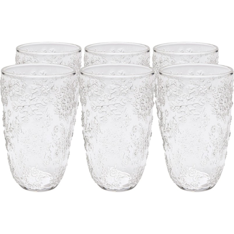 Waterglazen met sneeuwvlokken in reliëf - Ice Flowers - Kare Design