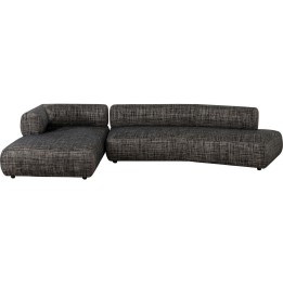Left corner sofa in black and white fabric - Bow - Kare Design