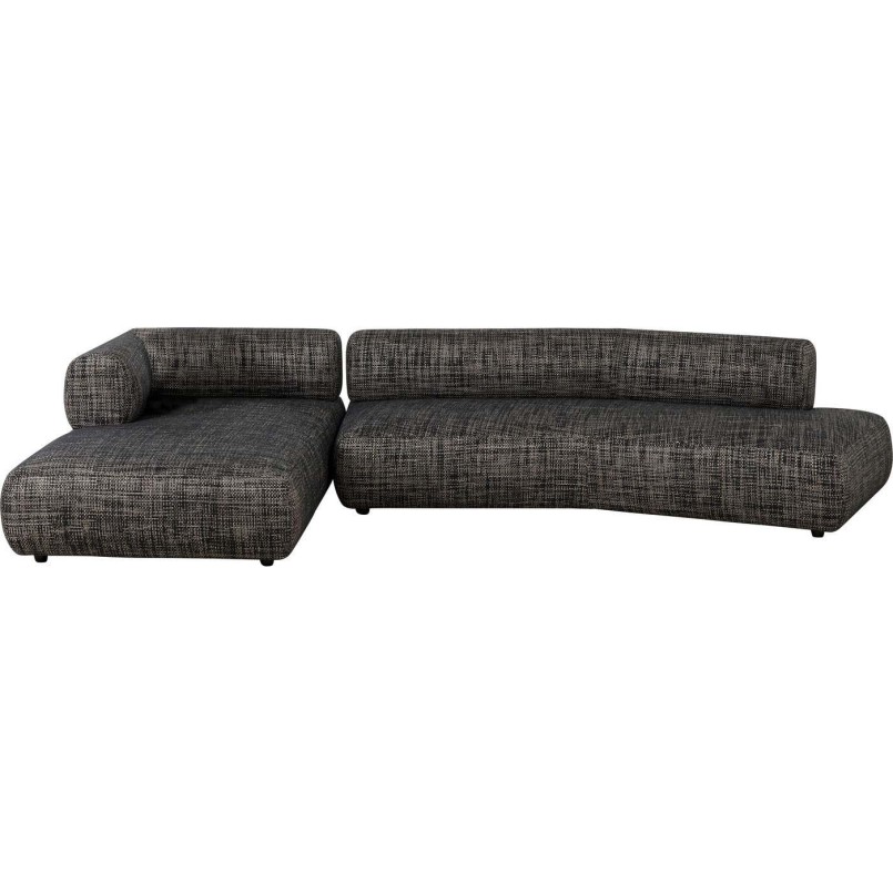 Zwart-witte stoffen hoekbank links - Bow - Kare Design