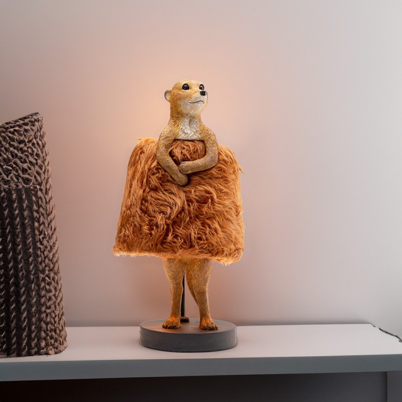 Bruine stokstaartje lamp - Dierenpluis - Kare Design