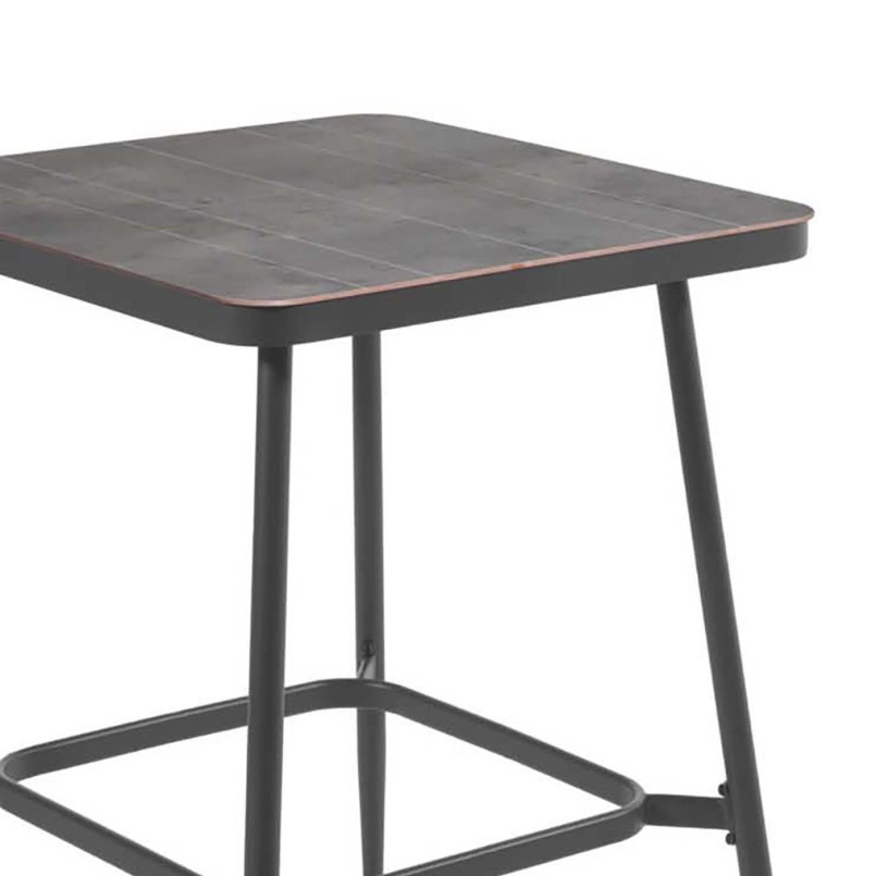 Vierkante tuintafel houtskoolgrijs - Bazel - Gescova