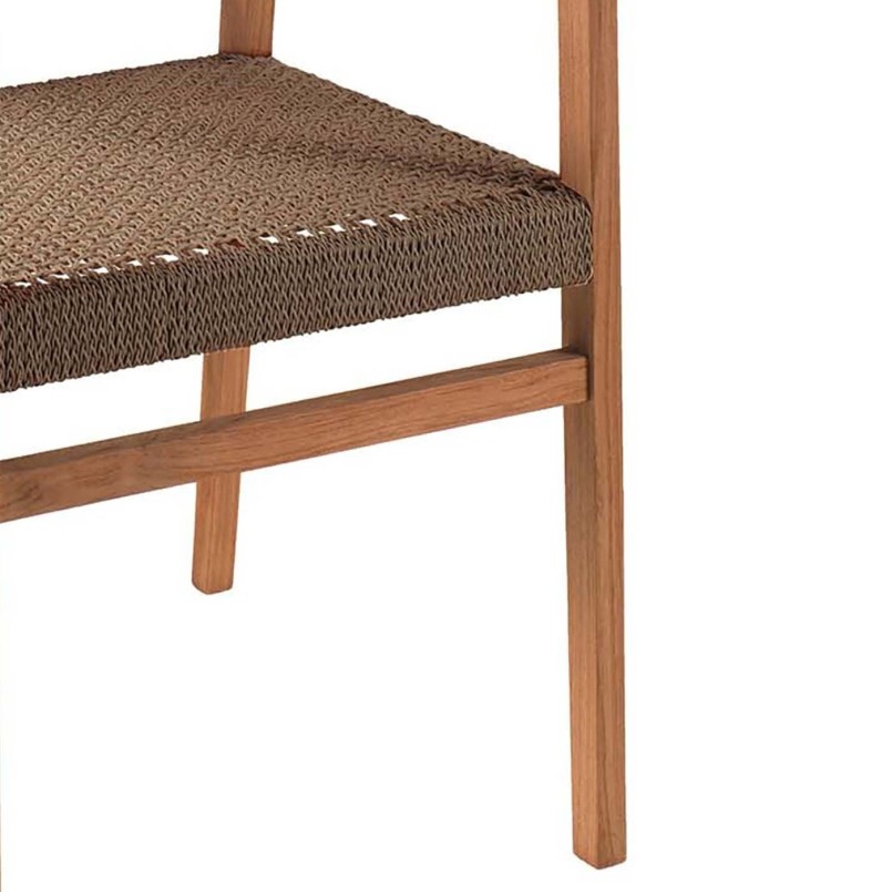 Tuinstoel van teak en bruin touw - Luna - Gescova