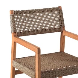 Tuinstoel van teak en bruin touw - Luna - Gescova