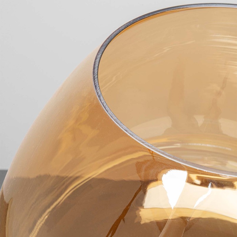 Floor lamp in amber glass and gold steel - Sphere - Kare Design