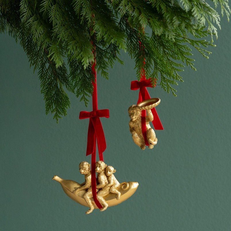 Deco trio gold monkeys banana Kare Design