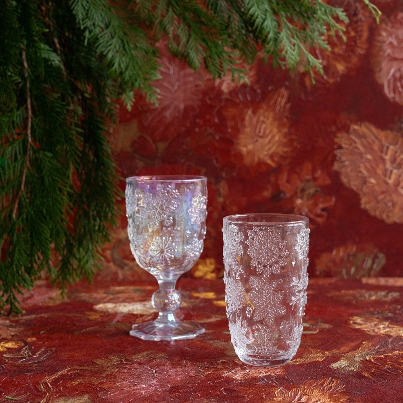 Waterglazen met sneeuwvlokken in reliëf - Ice Flowers - Kare Design