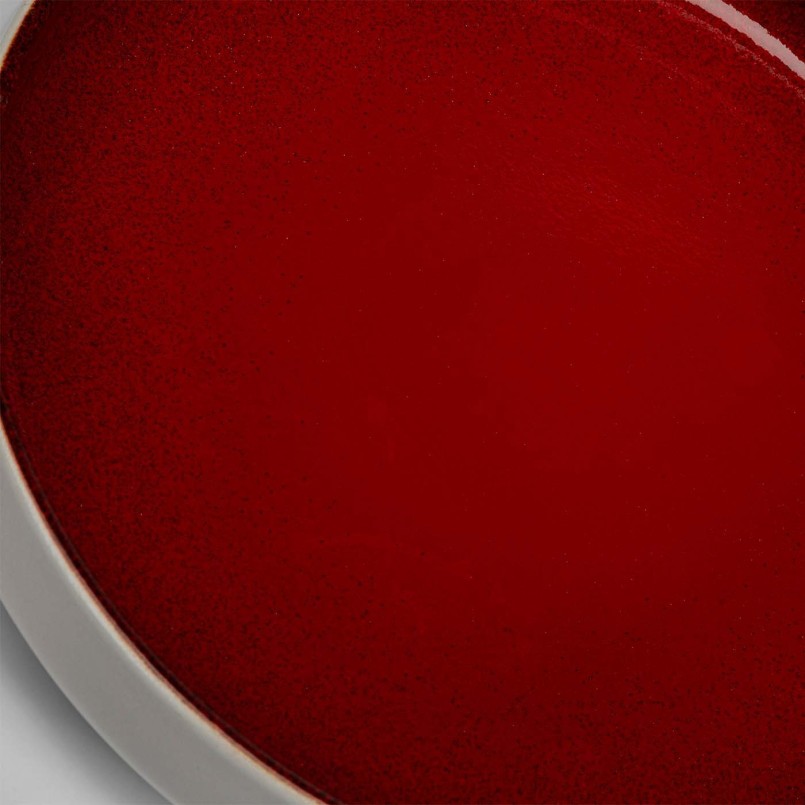 Rode porseleinen borden, set van 6 - Colorino - Kare Design