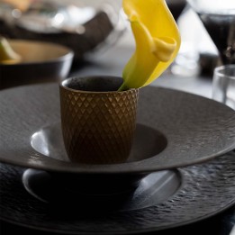 Black plates set of 4 in stoneware - Cosmsos - Kare Design