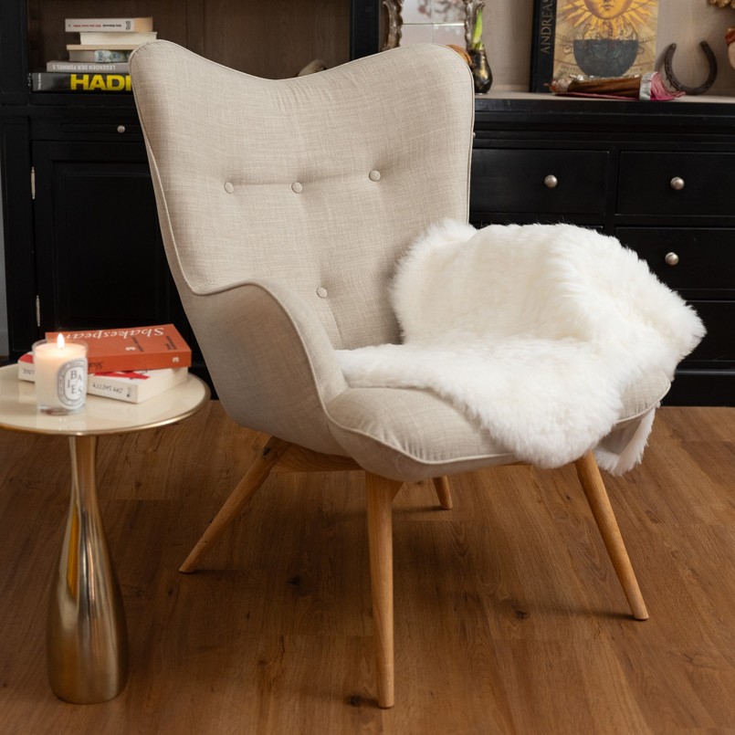 Scandinavische fauteuil in creme stof - Vicky - Kare Design