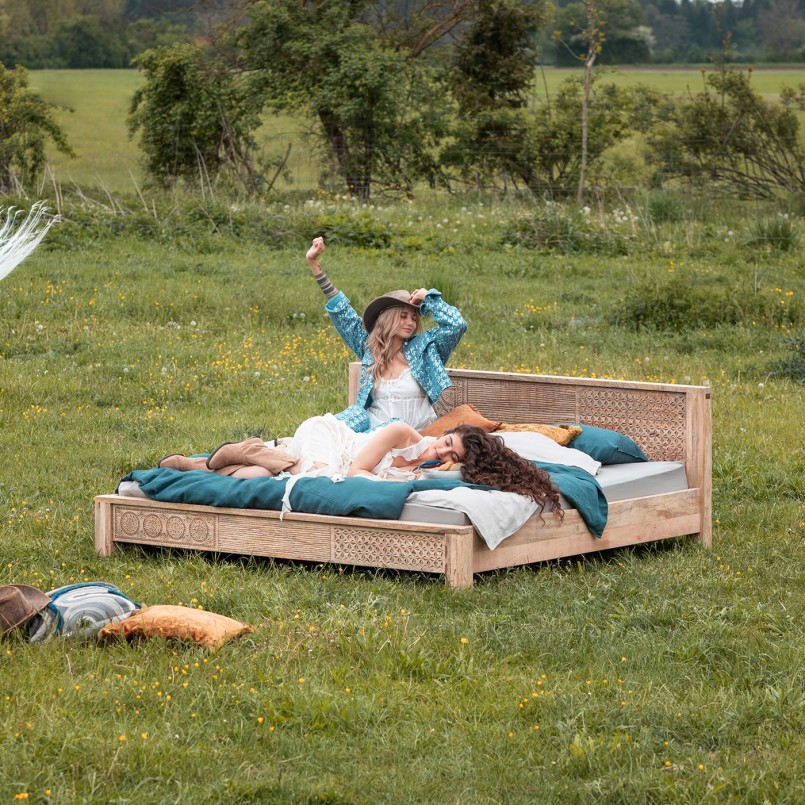 Etnisch bed in massief mangohout - Puro - Kare Design