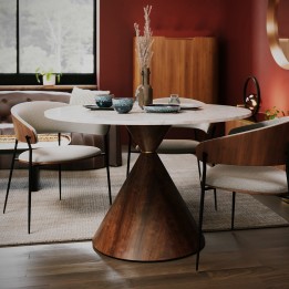 Stoel met armleuningen Cindy walnoot Kare Design
